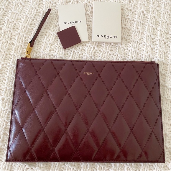 ❌SOLD❌NWT Givenchy Quilted Pouch, Aubergine - Picture 2 of 16